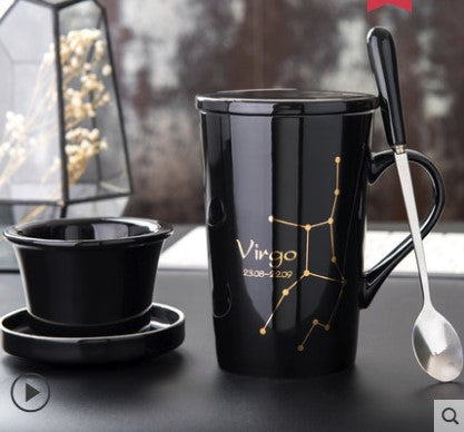 Taza de Cerámica Creativa con Tapa, Cuchara y Filtro para Té - Image 10