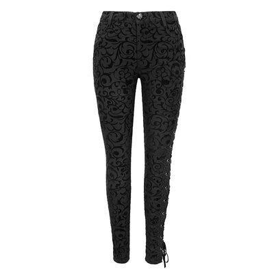 Leggings Góticos Mujer con Diseño Asimétrico y Cordones - Image 5