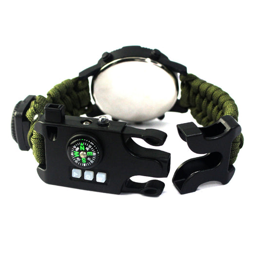 Reloj de Supervivencia Táctica AK17 con Brújula Multifunción y Cuerda Paracord Tejida - Image 3