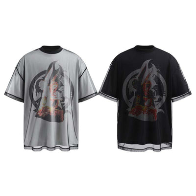 Playera Hombre Ángel Americano Doble Capa Manga Corta Diseño Exclusivo