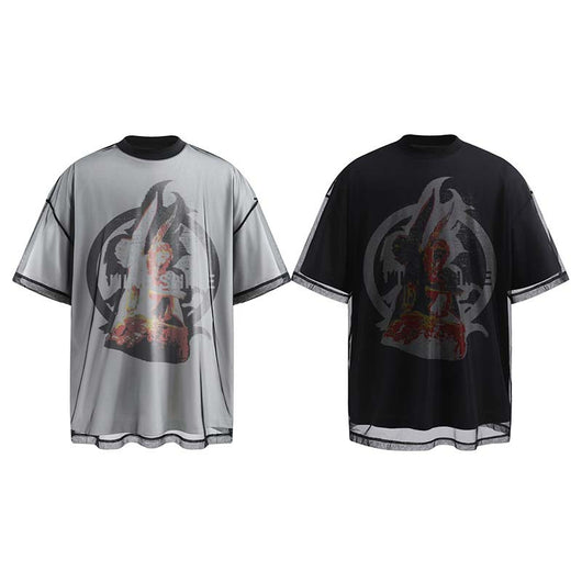 Playera Hombre Ángel Americano Doble Capa Manga Corta Diseño Exclusivo