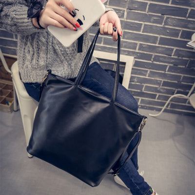 Bolso Vintage de Cuero Grande para Mujer - Estilo Messenger Elegante - Image 2