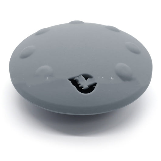 Purple UFO-shaped silicone pet toy with textured top and openings for slow feeding or interactive play. - Image 5
