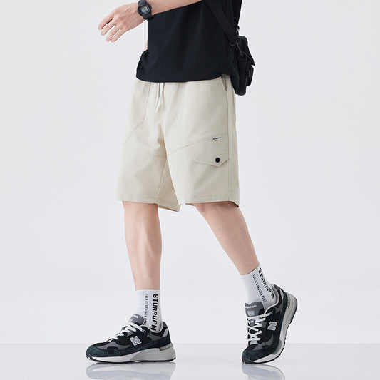 Pantalones Cortos de Trabajo Estilo Retro American para Hombre - Algodón Ice Silk Fresco