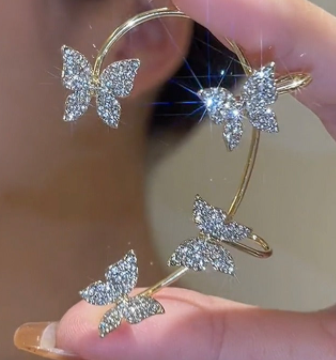 Aretes de Diamante Brillante con Clip Mariposa 2 en 1 - Image 51