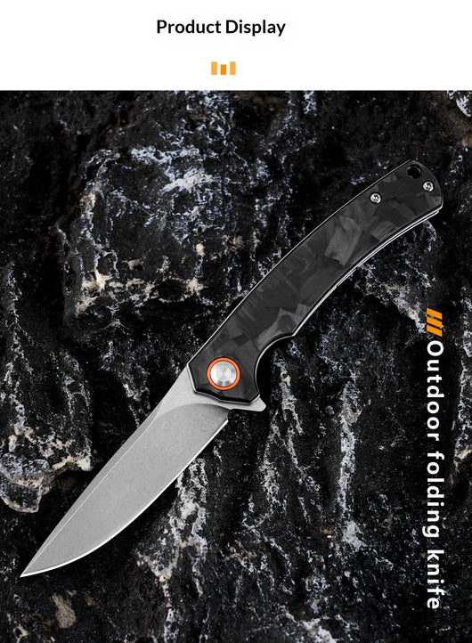 Cuchillo de Acero D2 con Fibra de Carbono para Camping y Aventura - Image 6