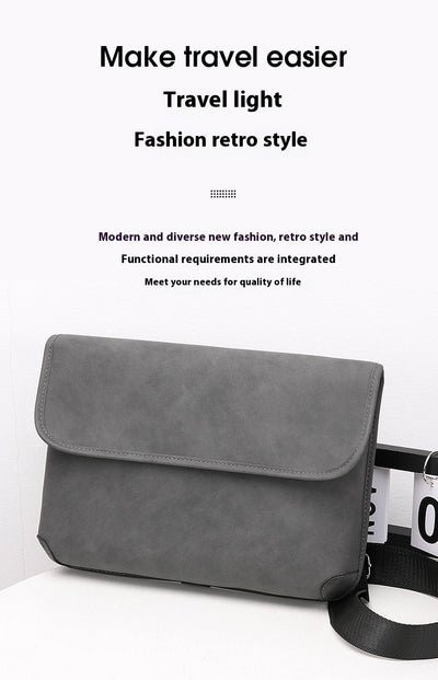 Bolsa Crossbody Retro Matizada con Contraste de Colores para Hombre - Image 13