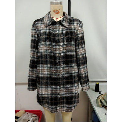 Chaqueta Camisa Cuadros Suelta y Cómoda en Felpa para Mujer - Image 9