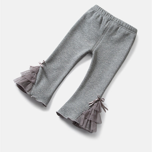 Pantalones Acampanados de Terciopelo Cálido para Niña Invierno - Image 2