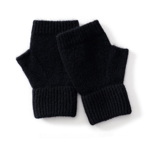Guantes de Lana Merino Australiana sin Dedos con Flor Tejida y Cashmere - Image 9