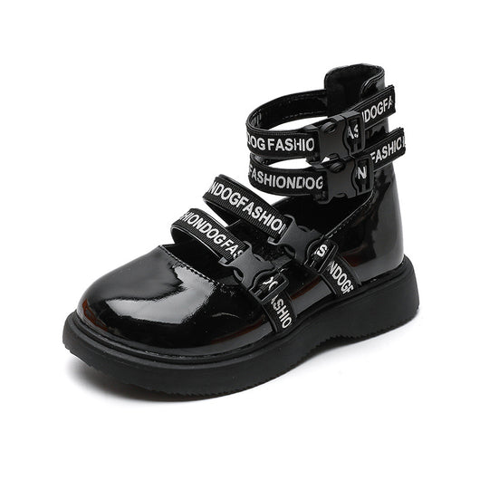 Botas de Cuero Corte Medio Estilo Coreano