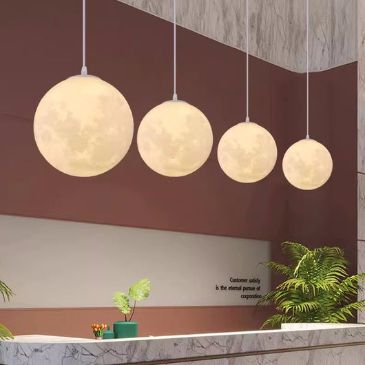 Lámpara de Techo Luna 3D - Luz Cálida para Dormitorio