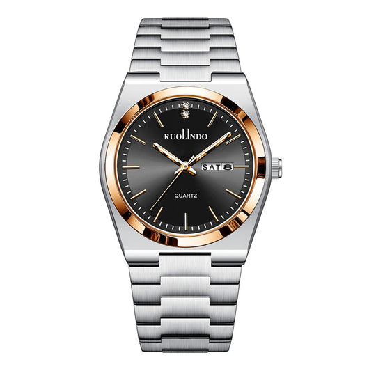 Reloj de Hombre Acero Inoxidable Doble Calendario con Esfera Luminosa - Image 11