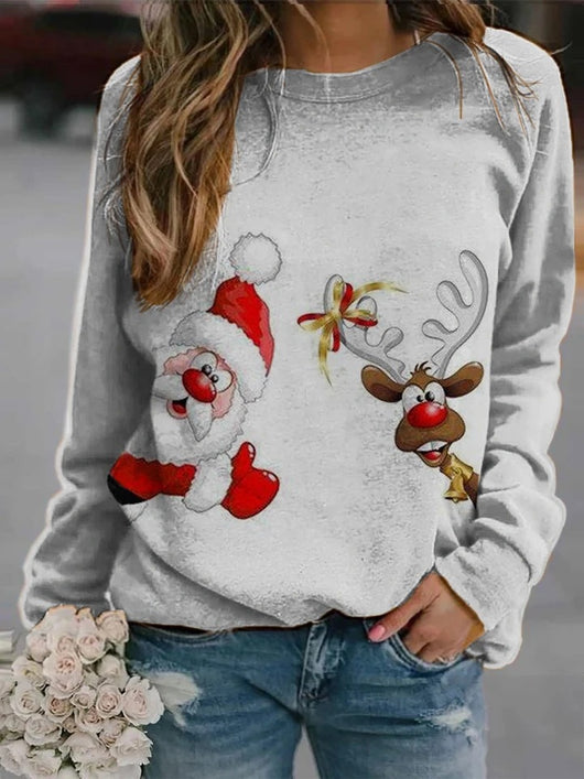 Suéter Navideño Holgado con Estampado Festivo para Mujer - Image 10