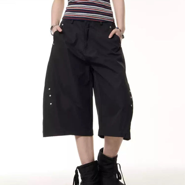 Pantalones Cortos Casuales Retro Remaches