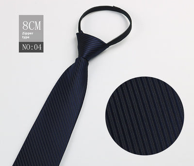 Corbata Negra Rayada Azul con Cierre Rápido - Corbata Ejecutiva Lazy Zip - Image 132