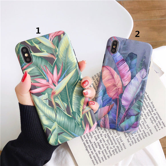 Funda para Celular con Diseño de Hojas de Palma Vintage