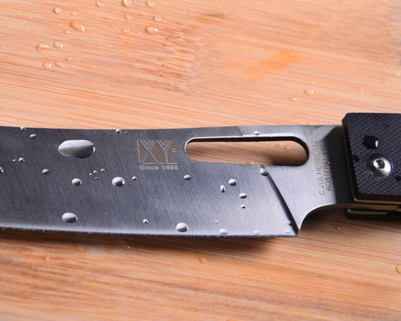 Navaja Plegable de Acero Inoxidable con Mango Cuadrado Negro