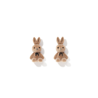 Aretes Conejo Peluche Suave con Acabado Aterciopelado - Image 2