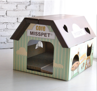 Casa Rascador para Gatos con Cartón Corrugado - Juguete y Afilador - Image 2
