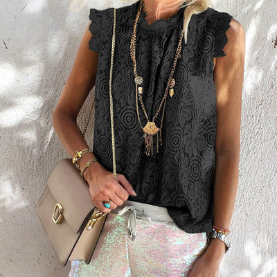 Blusa sin Mangas con Encaje para Mujer - Image 7