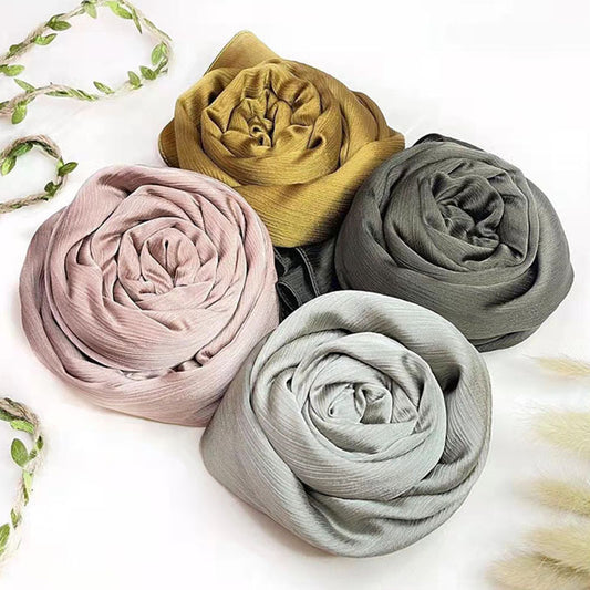 Pañoleta Satinada Plisada para Mujer - Largo Medio