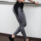 Mallas de Yoga con Costura Contrastante Negro y Gris