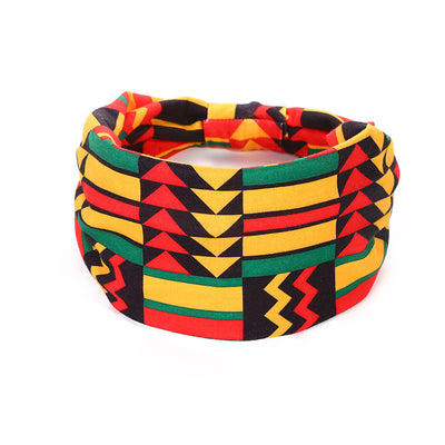 Banda Elástica Estampado Africano para Cabello - Diadema Deportiva Ancha Mujer Yoga - Image 9