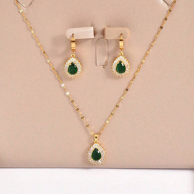 Conjunto de Joyería Jade Blanco Estilo Hong Kong Retro - Collar y Aretes Versátiles - Image 3
