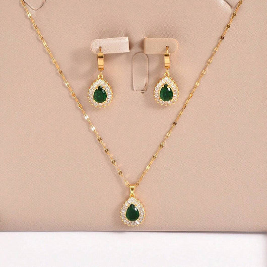 Conjunto de Joyería Jade Blanco Estilo Hong Kong Retro - Collar y Aretes Versátiles - Image 3