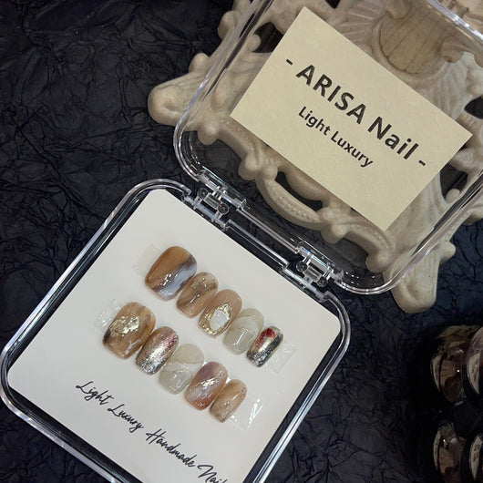 Puntas de Uñas Artesanales Luxury Maillard - Diseño Premium Hecho a Mano - Image 3