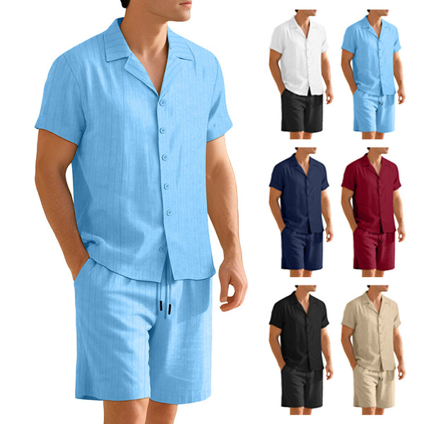 Conjunto de Camisas Casuales de Manga Corta para Hombre