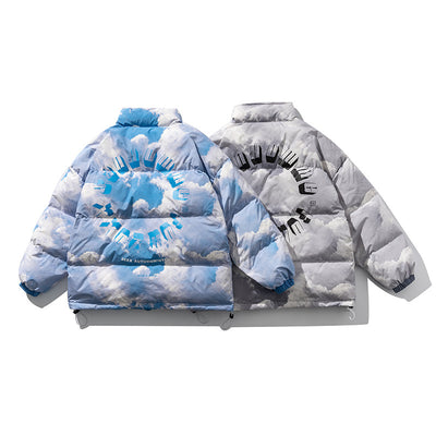 Chaqueta Acolchada con Cuello Alto Estampado Cielo Azul para Hombre - Image 2