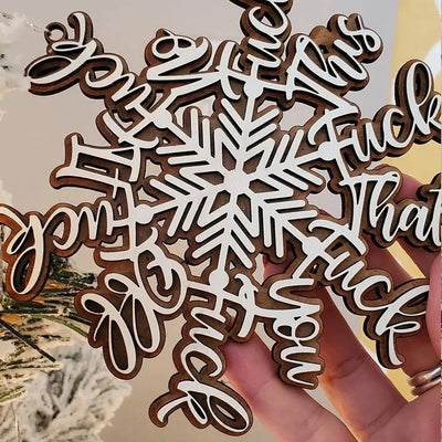 Adorno Navideño Colgante Forma de Copo de Nieve con Letras - Image 5