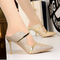 Sandalias de Tacón Alto con Lentejuelas - Estilo Europeo para Fiesta y Noche