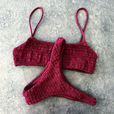 Bikini Triangular con Pliegues - Conjunto de Dos Piezas - Image 11