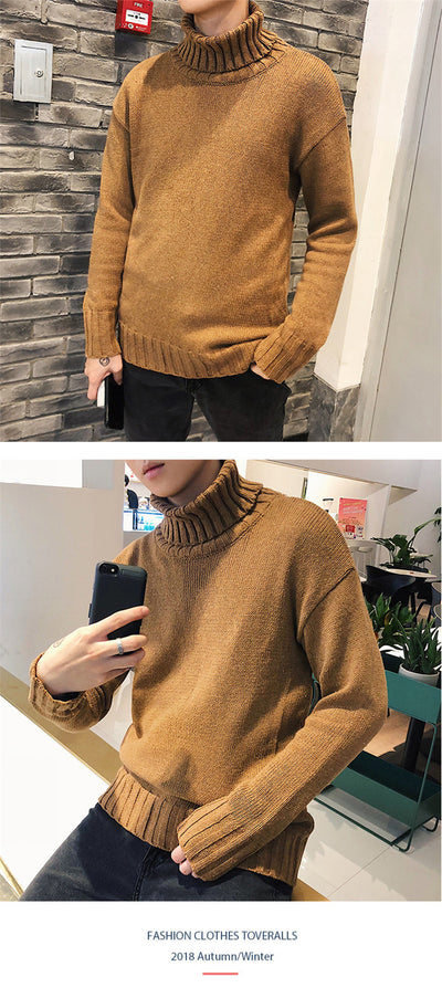Suéter Cuello Alto Ajustado para Hombre y Adolescente - Tejido Cálido Invierno - Image 15