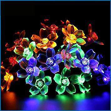 Cadena de Luces LED Solar Flor de Cerezo para Patio Navideño Impermeable - Image 3