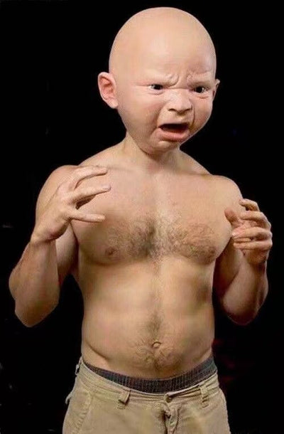 Máscara de Látex Bebé Sonriente y Llorón para Halloween - Image 4
