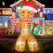 Muñeco Inflable Navideño de Jengibre con Luz LED para Exterior