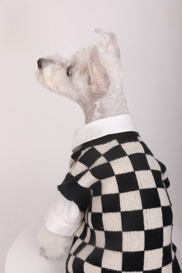 Suéter Cuadriculado para Mascotas Otoño e Invierno