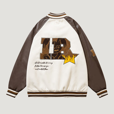 Uniforme de Béisbol Hip Hop Retro Oversize en Cuero Sintético para Mujer - Image 10