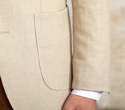 Traje Ejecutivo de Algodón y Lino Texturizado Cruzado Británico Transpirable - Image 15