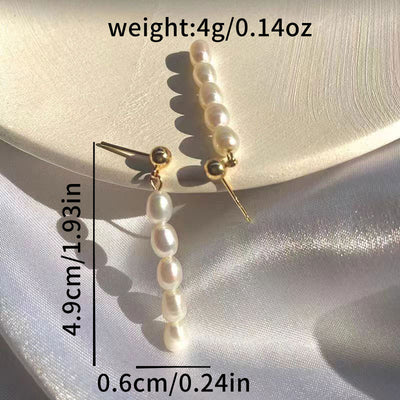 Aretes de Perla Grano de Arroz en Plata 925 Estilo Francés para Mujer - Image 6