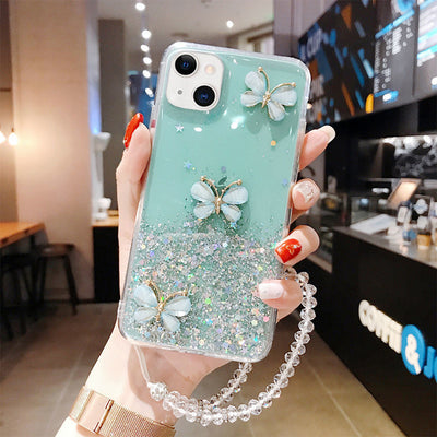 Funda para Teléfono con Mariposa Brillo Epoxi Suave