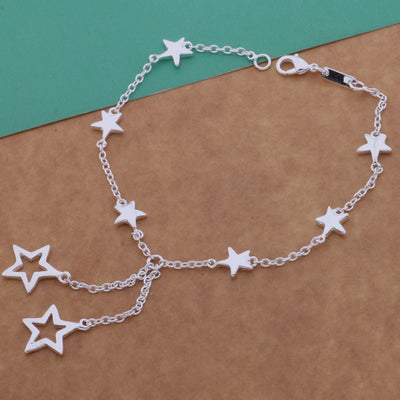 Conjunto de Joyería Plateada: Pulsera, Collar y Aretes Estrella - Image 5