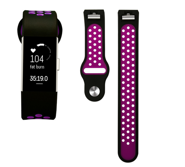 Correa de Silicona Fitbit Charge 2 Agujeros Redondos Monocromática