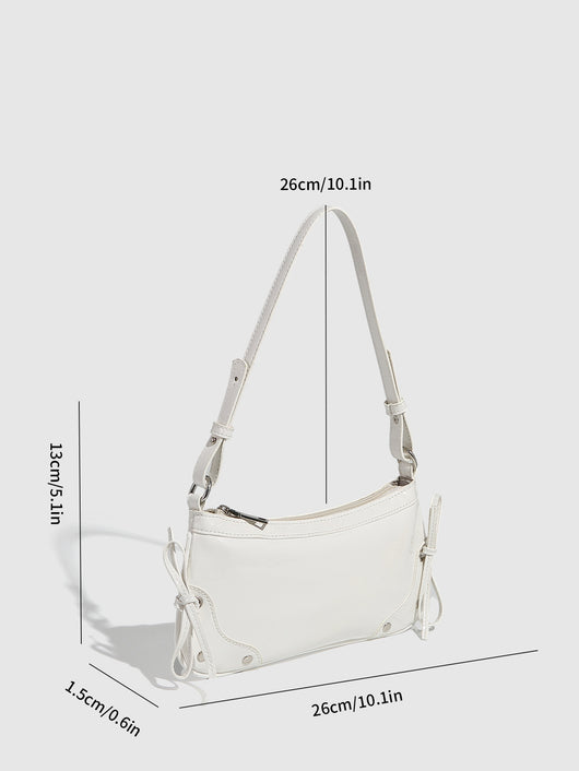 Bolso Bandolera Cuadrado Pequeño con Doble Moño - Diseño Minimalista Liso - Image 22