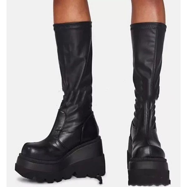 Botas Knight de Suela Gruesa con Cordones