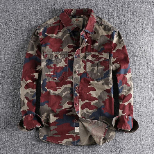 Camisa Overol Camuflado Lavado Americano Manga Larga - Image 4